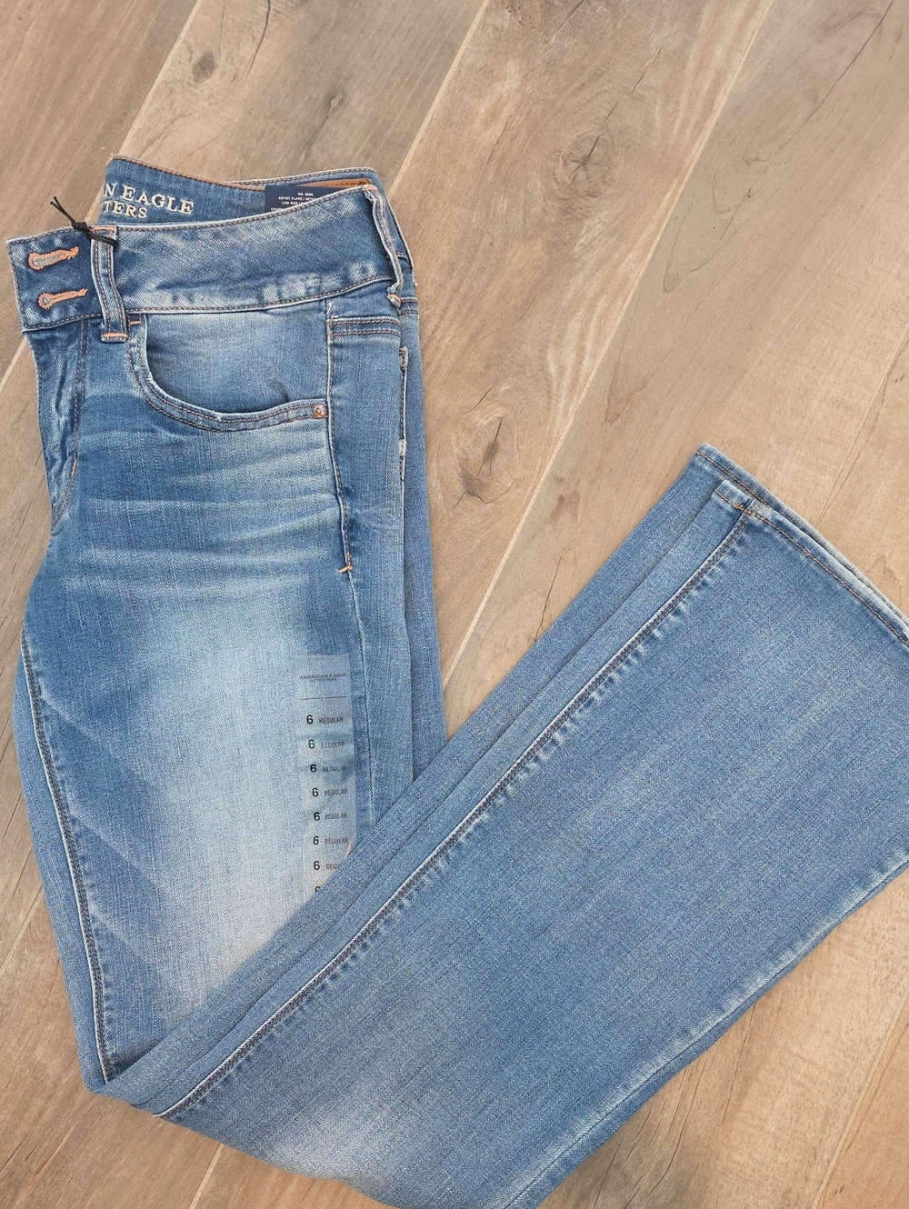 American Eagle Outfitters Light Blue Flared Stretch Jeans